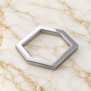 HEFT 958 Silver Tone Hexagonal Ring for Bags