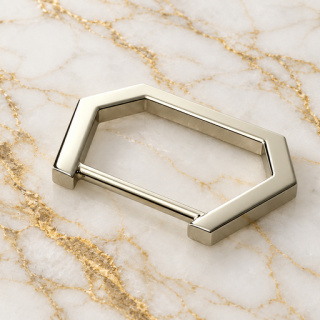 HEFT 959 Silver Tone Open Hexagonal Connector for Bags