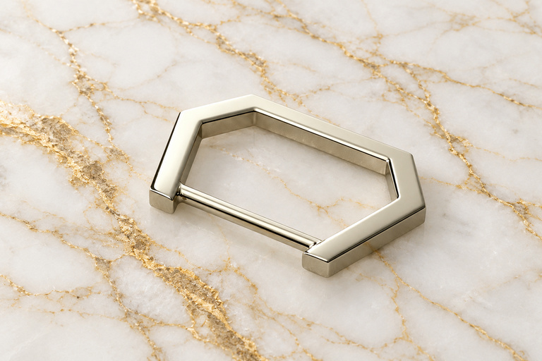 HEFT 959 Silver Tone Open Hexagonal Connector for Bags