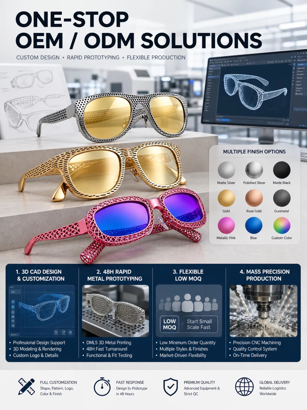 3D printing sunglasses OEM ODM solutions