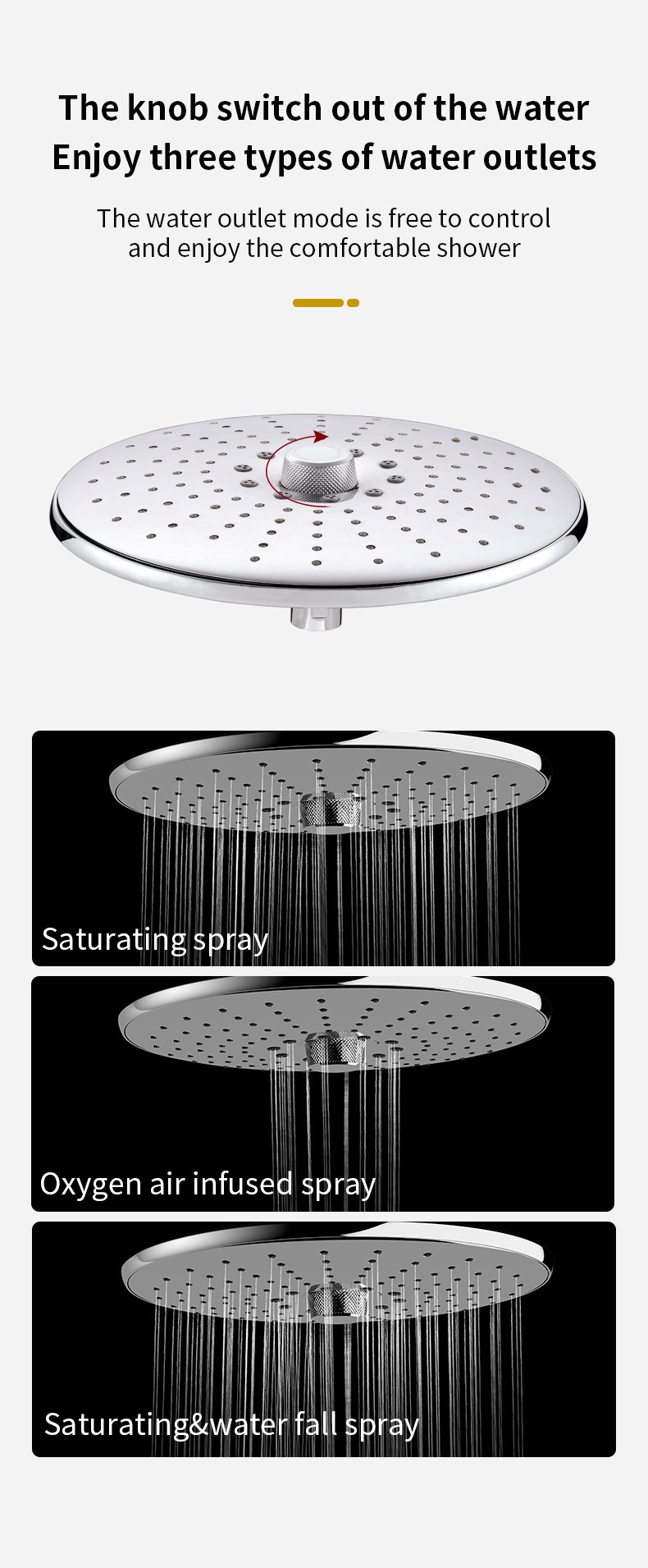 three function rainshower head