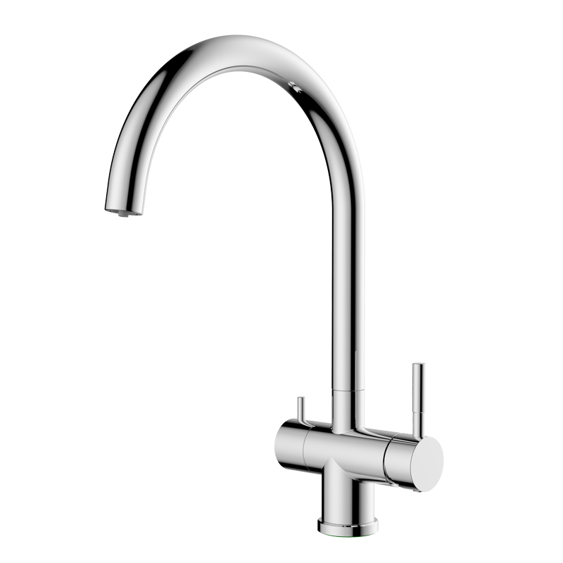 Stainless Steel Brushed Dual Handle Water Purifier Drinking Faucet