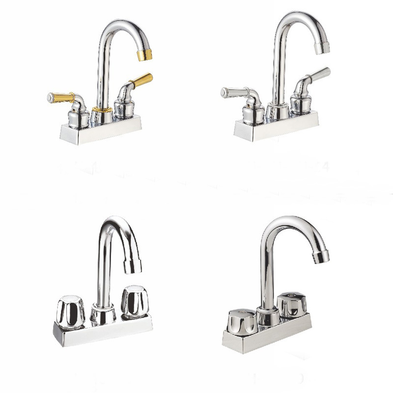 360 Degree Rotatable 4-Inch Three-Hole Plastic Kitchen sink Faucet
