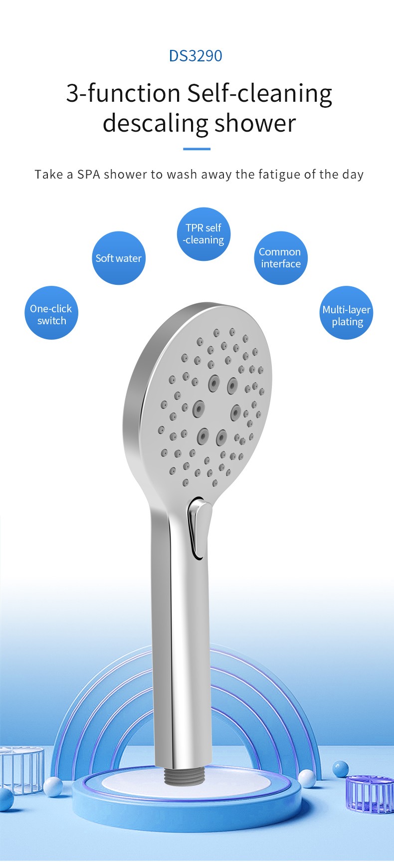 Manual Cleaning Handheld Showerhead