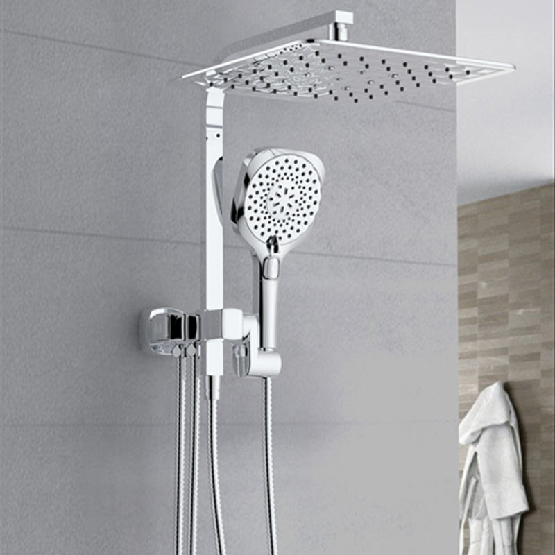 Fashionable Shower Set With 360° Rotatable Extra-Thin Square Rain Shower