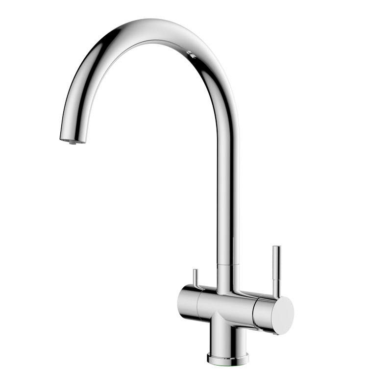 Stainless Steel Brushed Dual Handle Water Purifier Drinking Faucet