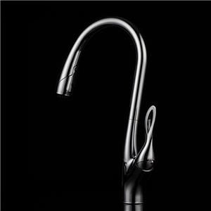 Kitchen Sink Faucet With Pull Out Sprayer Chrome Gooseneck