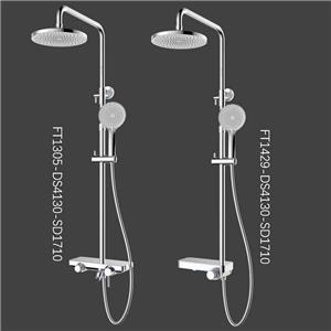 Shelf engraved knob thermostatic valve with difference color shower set