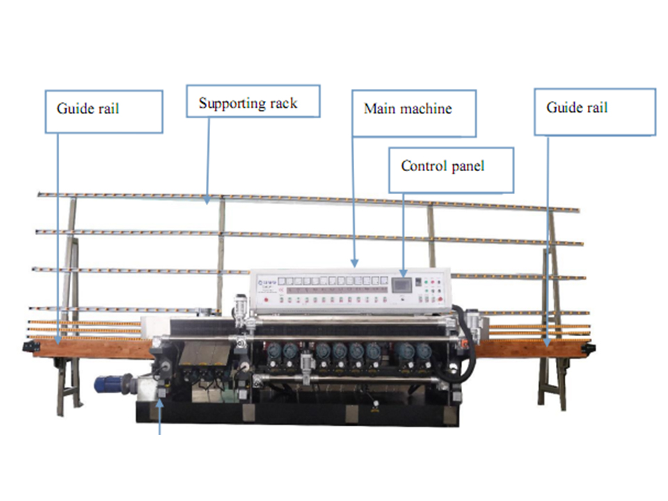 DXM471B Glass Bevelling Machine With Bearing Conveyor（12 Spindles)