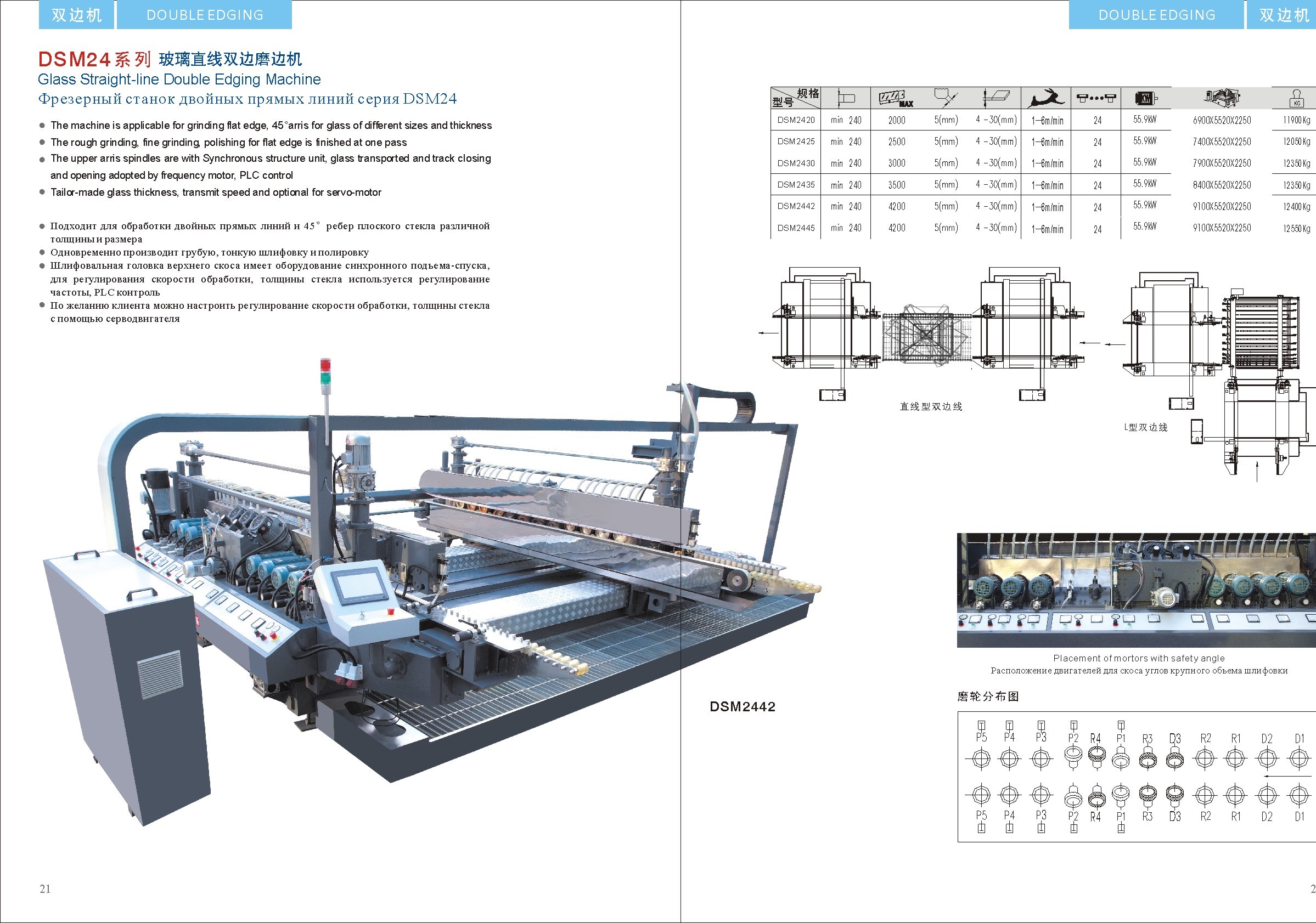 Glass edge processing machine