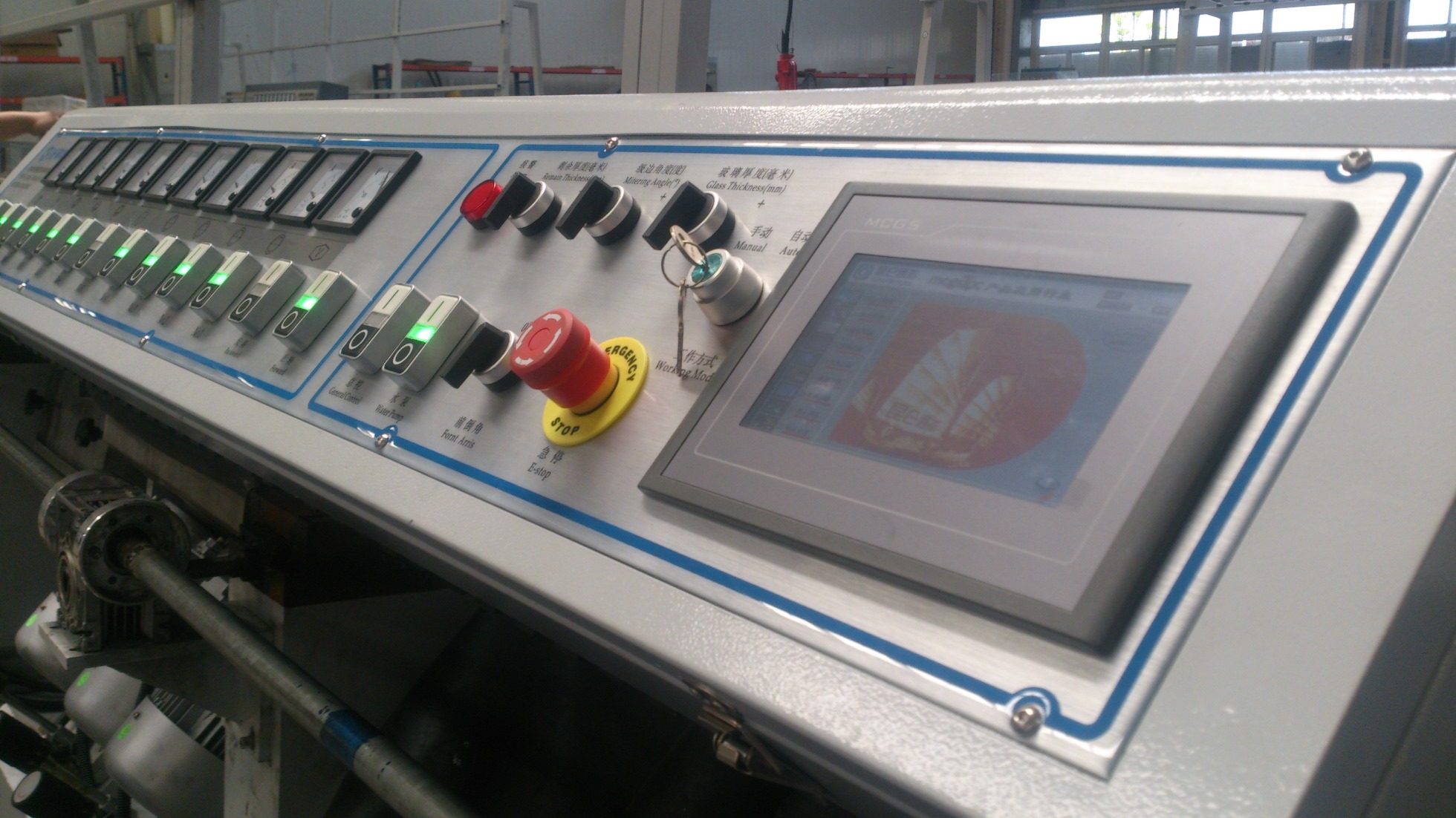 Glass Flat edging and bevelling machine