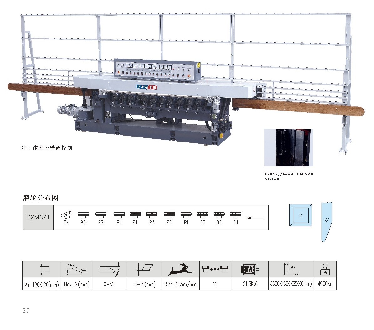 Glass Straight-line mirror Machine