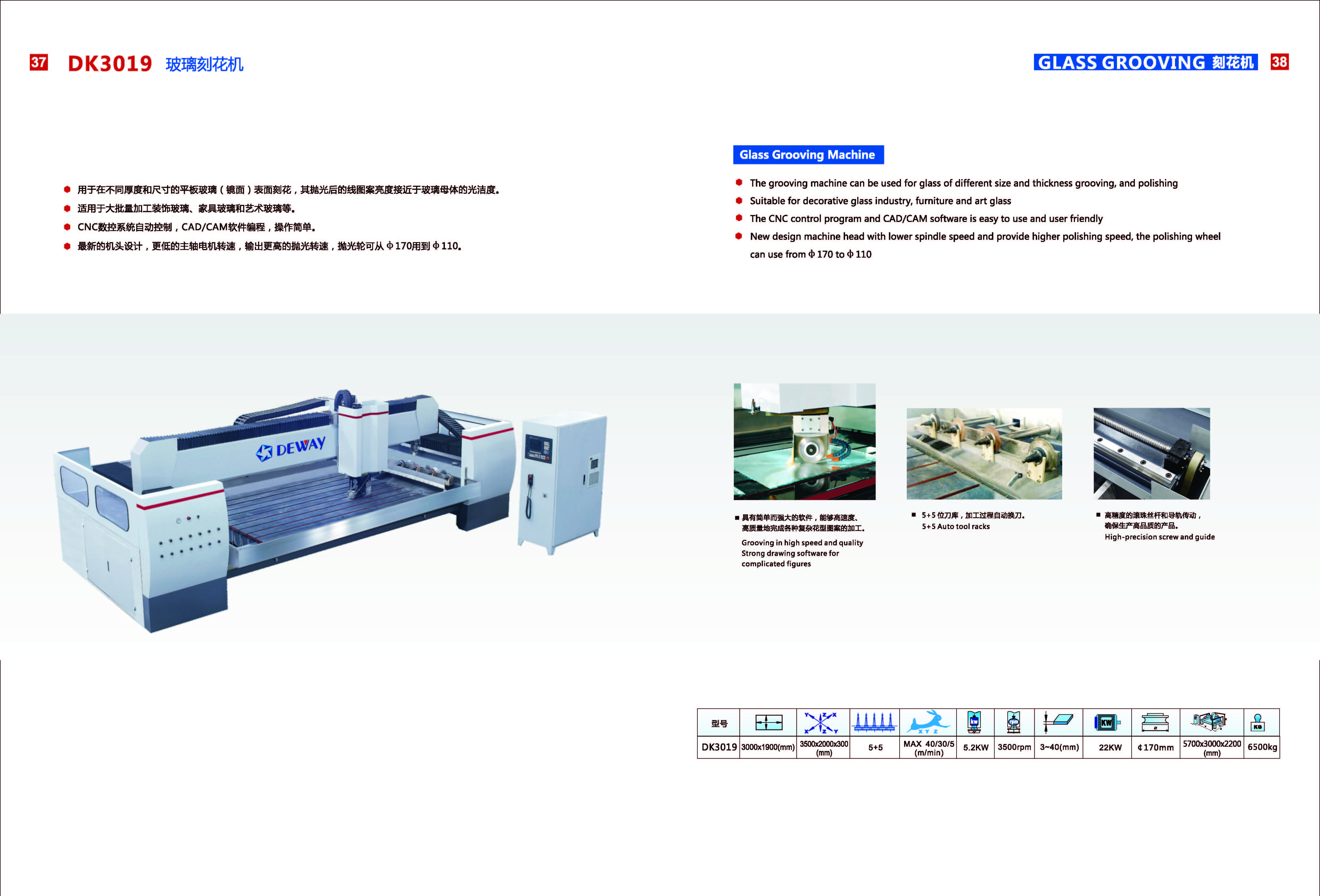 DK3019 CNC Glass Grooving Machine （3000x1900)