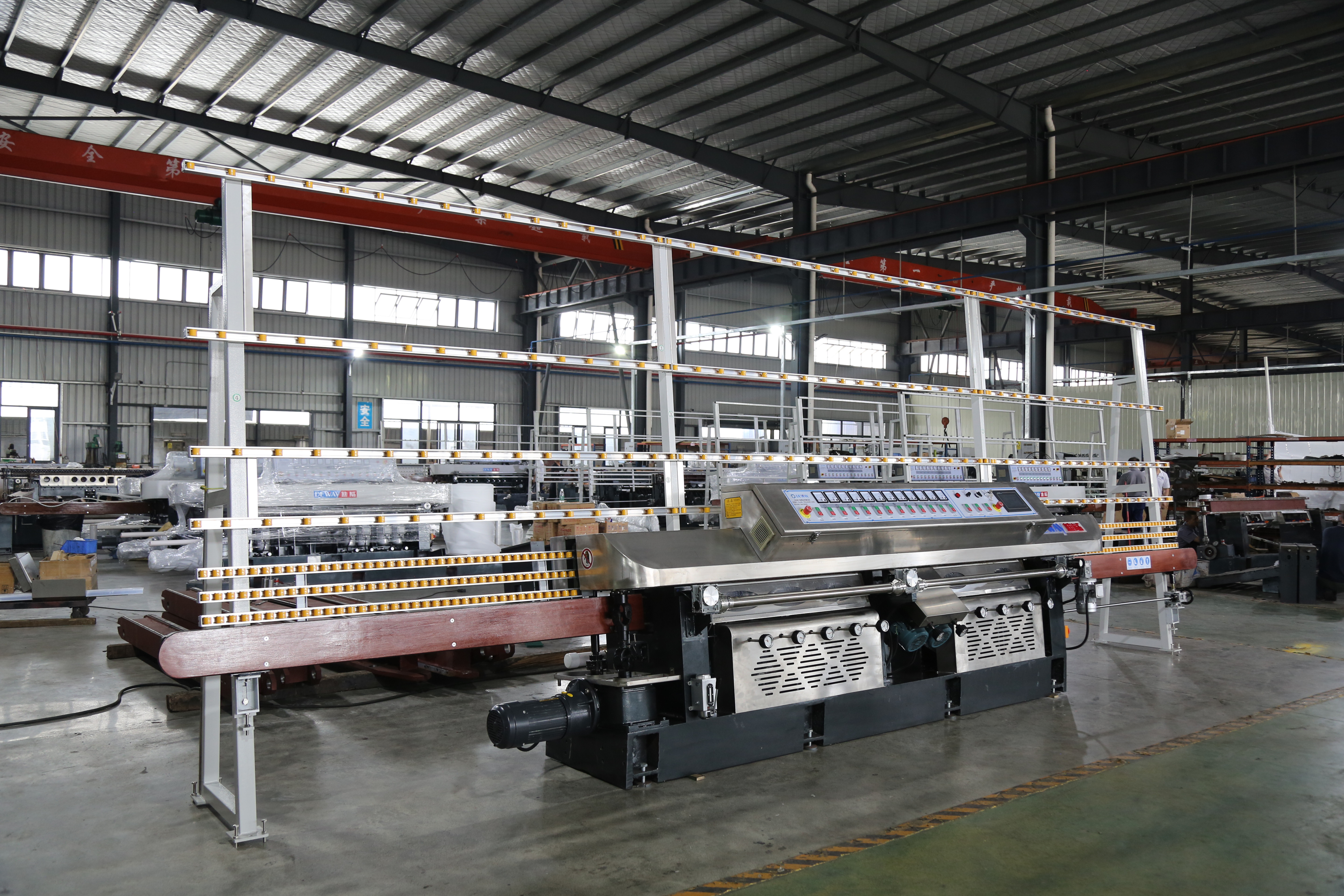 DZM10B Glass Edging Machine With Bearing Conveyor（10 Spindles)