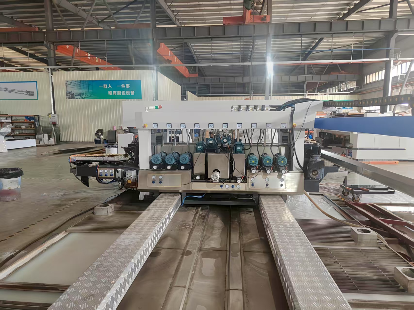 Glass double line edging machine