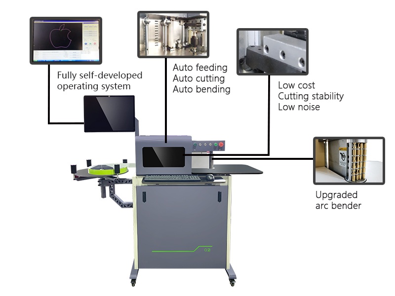 Flat Aluminum Making 3d Sign Channel Letter Bending Machine