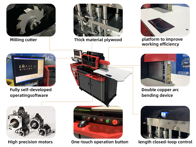 La bobine en aluminium se pliante de bord a mené la machine à cintrer de lettre