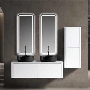 Double Basin PVC Storage Bathroom Cabinet