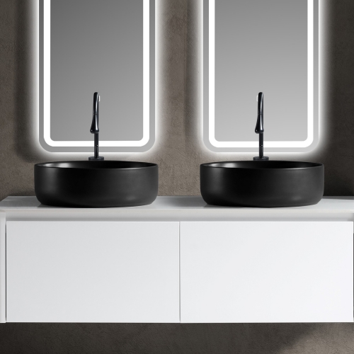 Double Basin PVC Storage Bathroom Cabinet