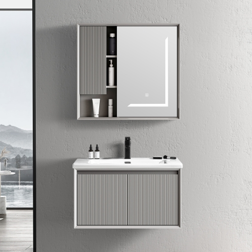 Bathroom Furniture With Bathroom Mirror Cabinet With Ceramic Basin