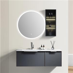 Wall Mount Storage Plywood Bathroom Vanity With Mirror