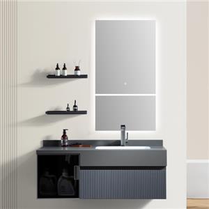 Настенный шкаф для ванной комнаты Морден со стеклянной дверью и зеркалом со светодиодной подсветкой