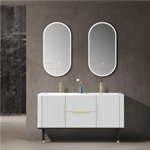 Modern Double Sink Bathroom Vanity with LED Mirrors