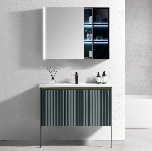 Armoire de salle de bain en PVC de nouveau style avec type monté au sol