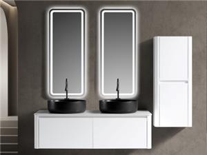 Double Basin PVC Storage Bathroom Cabinet