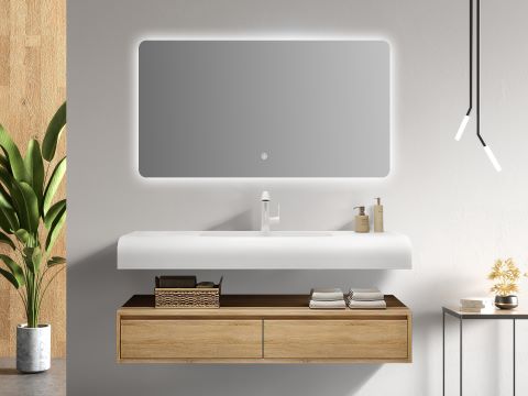 New design wall standing bathroom Cabinet with washbasin