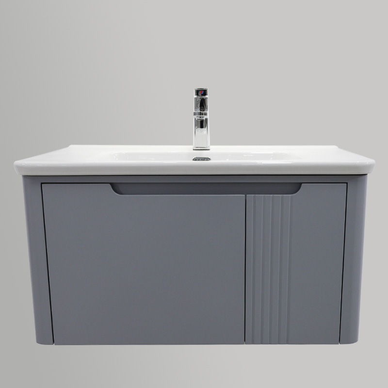 Floating Bathroom Vanities with Curved Sink and 32 Inch Medicine Cabinet