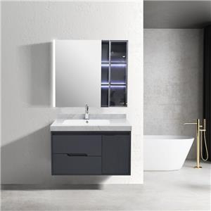 32 Inch PVC Bathroom Vanity with Seamless Stone Basin