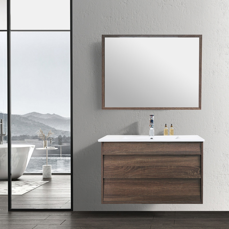 32-Inch Wood Bathroom Vanity in MDF with Soft Bouncy Drawers and Ceramic Basin