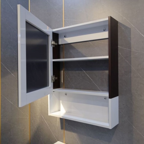 PVC Wall Mounted Type Bathroom Vanity With Mirror Cabinet