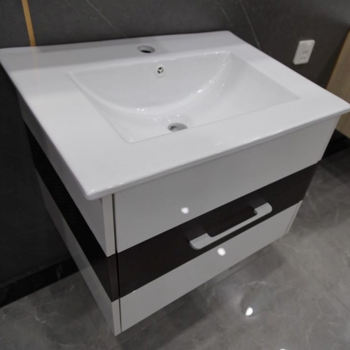 PVC Wall Mounted Type Bathroom Vanity With Mirror Cabinet