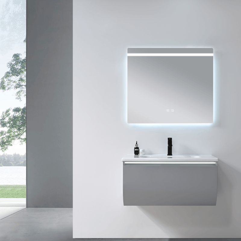 Modern PVC Bathroom Vanity with LED Mirror (V6070)