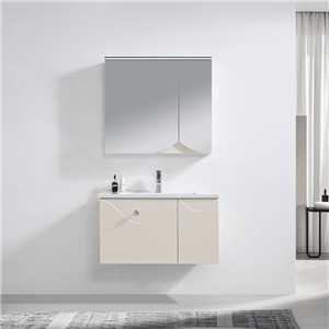 White LED Bathroom Vanity with Durable Basin