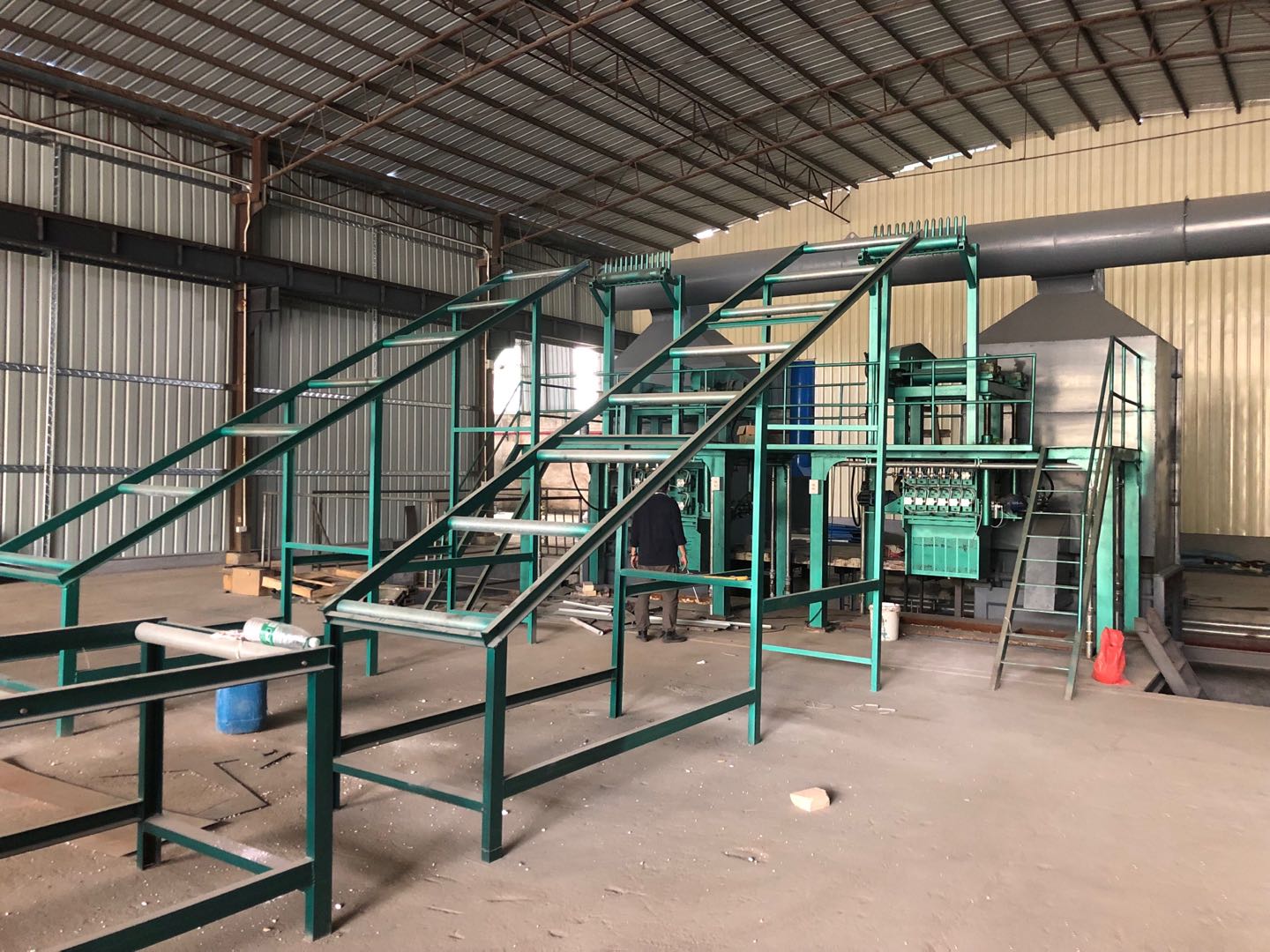 What are the main production steps of a wire production line?