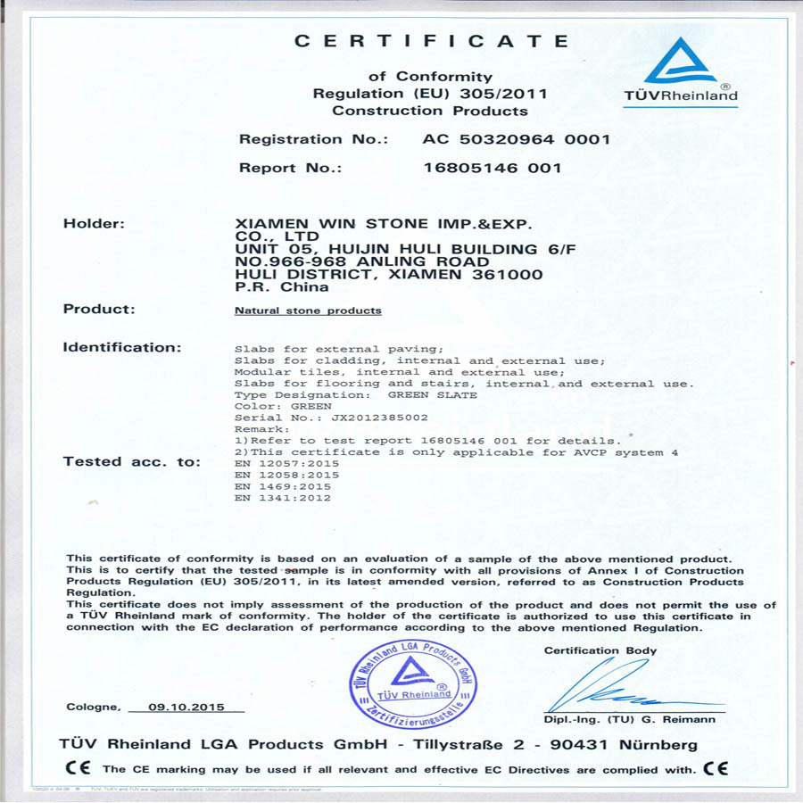 Top Ten company TUV CE certificate