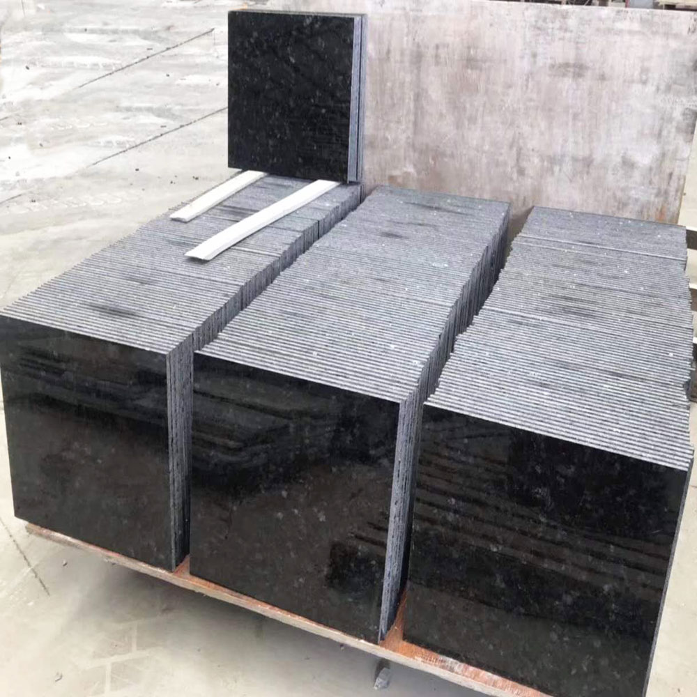 Angola Black Granite Polished Floor Tiles