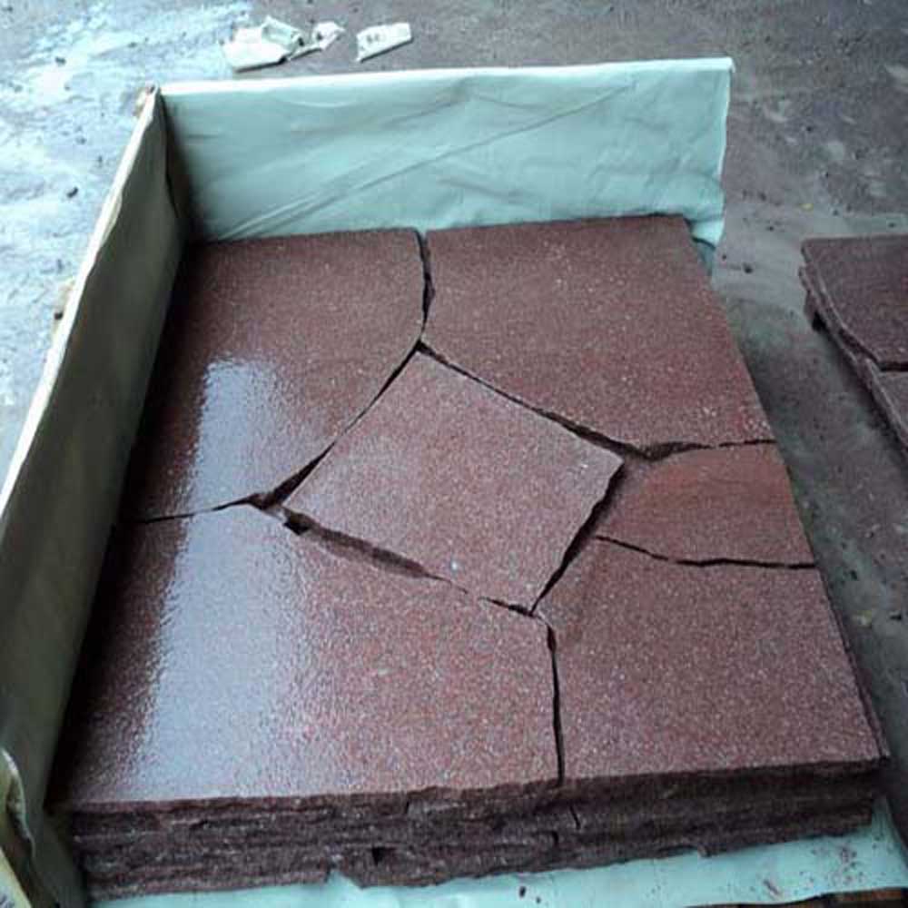 Natural G666 Red Porphyry Flamed Paving