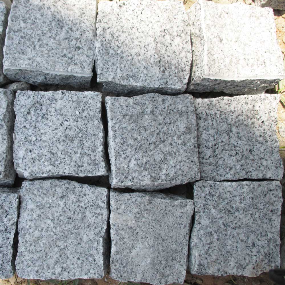 cheap natural split silver grey granite cubestones