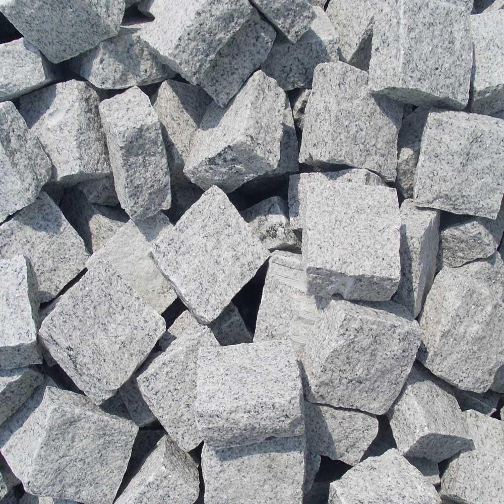 cheap natural split silver grey granite cubestones