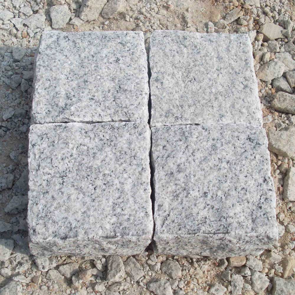 cheap natural split silver grey granite cubestones