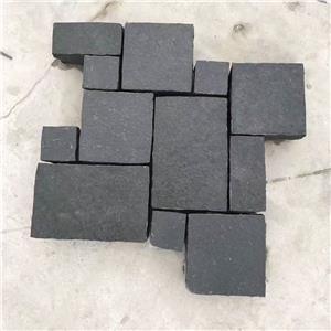 Natural Split G685 ZP Black basalt cubestone