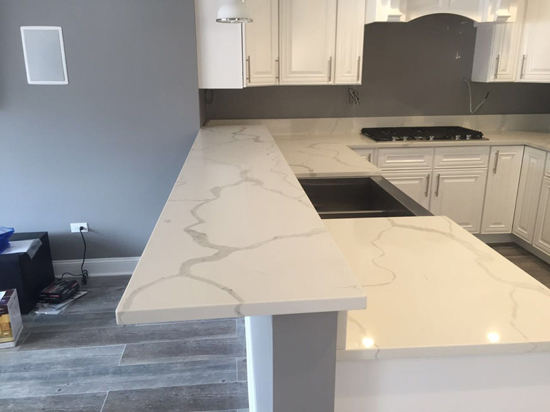 Polished Calacatta White Quartz slabs