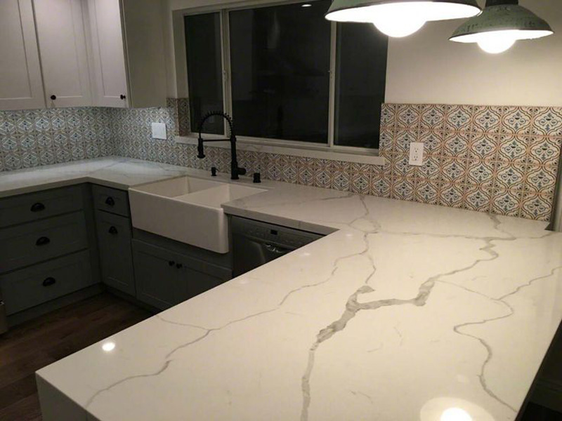 Calacatta White Quartz Countertops