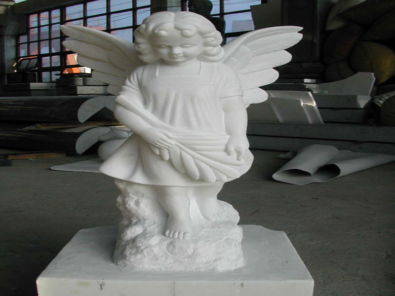 Pure White Marble Angel Stone Sculpture