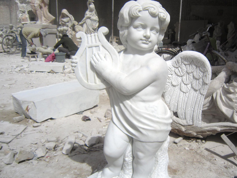 White Marble Angel Sculpture