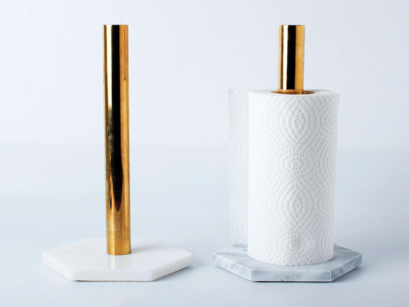 Black Marble Paper Towel Holder